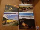 (10) assorted Union Pacific calendars, RV travel stickers {{NOT FULL SHEETS}}