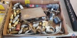 (4) flats containing assorted plumbing parts, Olympian GasMatch-10 (NEW), Craftsman dual heat solder