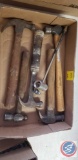 Flat containing (5) hammers, box containing RV entrance door lock for 87' Avion (part #5427),