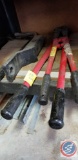 (2) HKP cutters, tow hitch extension, pry bar, tire iron
