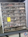 32 drawer metal and plastic storage unit with assorted hardware