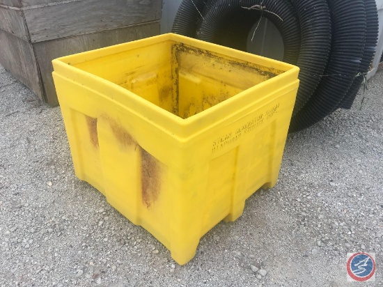 (2) plastic storage tubs, one with lid, one without 32 in x 36 in (Sold times the money)