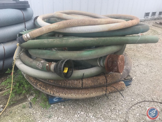 Assorted sections of 3 inch suction hose