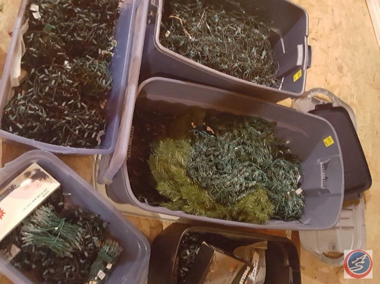 (5) plastic totes with lids containing assorted Christmas lights {{SOLD 5x THE MONEY}}