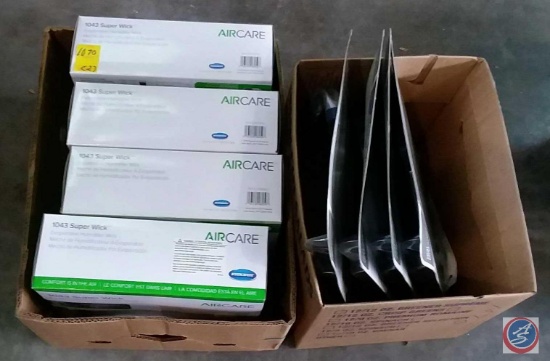 (2) boxes containing (4) Aircare 1043 super wick evaporative humidifier wicks, (4) Real Organized