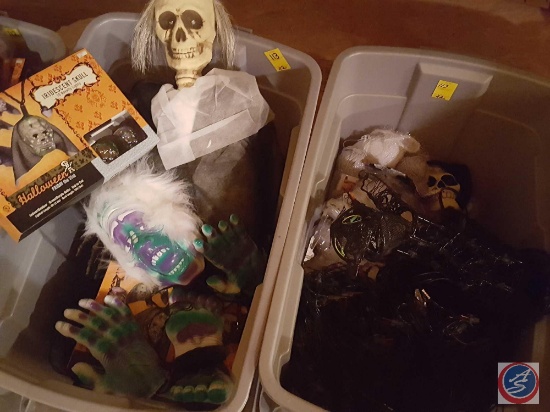 (2) totes containing assorted Halloween decorations and lights {{SOLD 2x THE MONEY}}