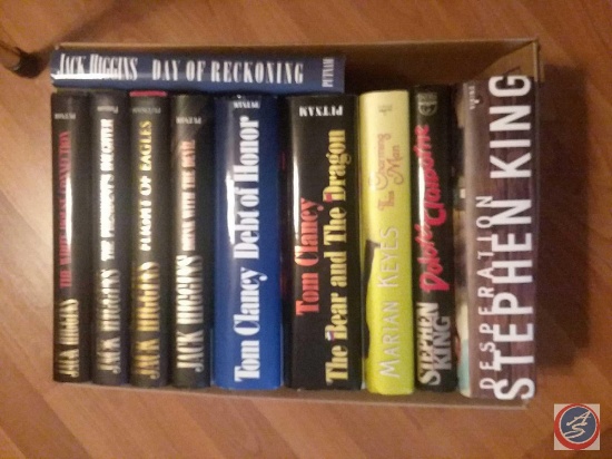 (10) hardback books including authors; Jack Higgins, Tom Clancy, Stephen King, Marian Keys