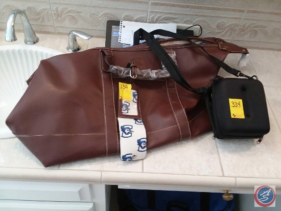 Barrington Creighton Blue Jays large brown bag, Diamondback binoculars 10X32 with case