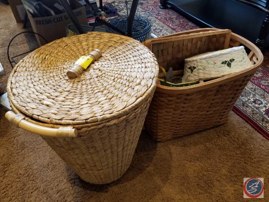 Woven baskets- hamper with lid, laundry basket, and more