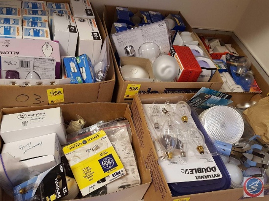 (4) flats containing assorted light bulbs
