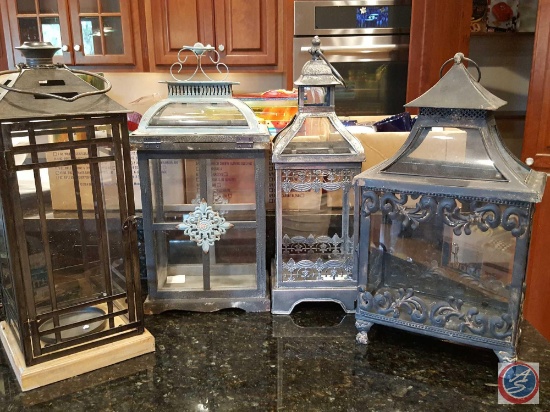 (4) decorative hanging candle lanterns