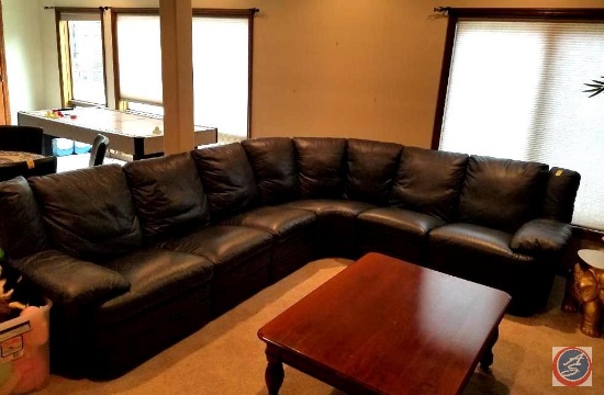 Natuzzi 3 piece leather sectional with 2 recliners
