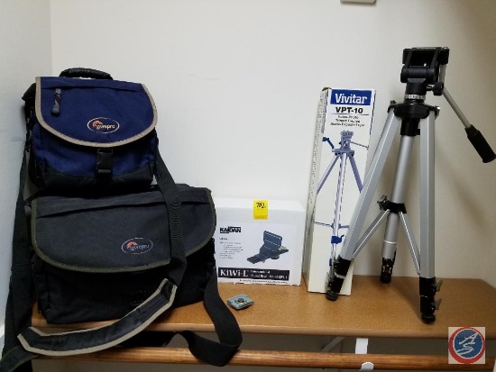 Vivitar video tripod, SV Kenlock 3000 GLB FH with case, Kaidan KiWi-L panoramic VR tripod head