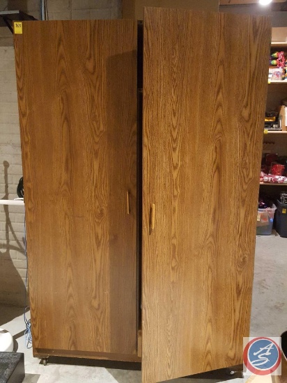 Storage cabinet with 6 shelves on wheels (74.5"x48"x19.5")