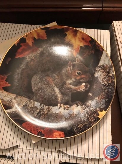 [6] Carl Brender's 1990 'Woodland Friends' Plate Collection in Original Boxes: Shy Explorers, Grey