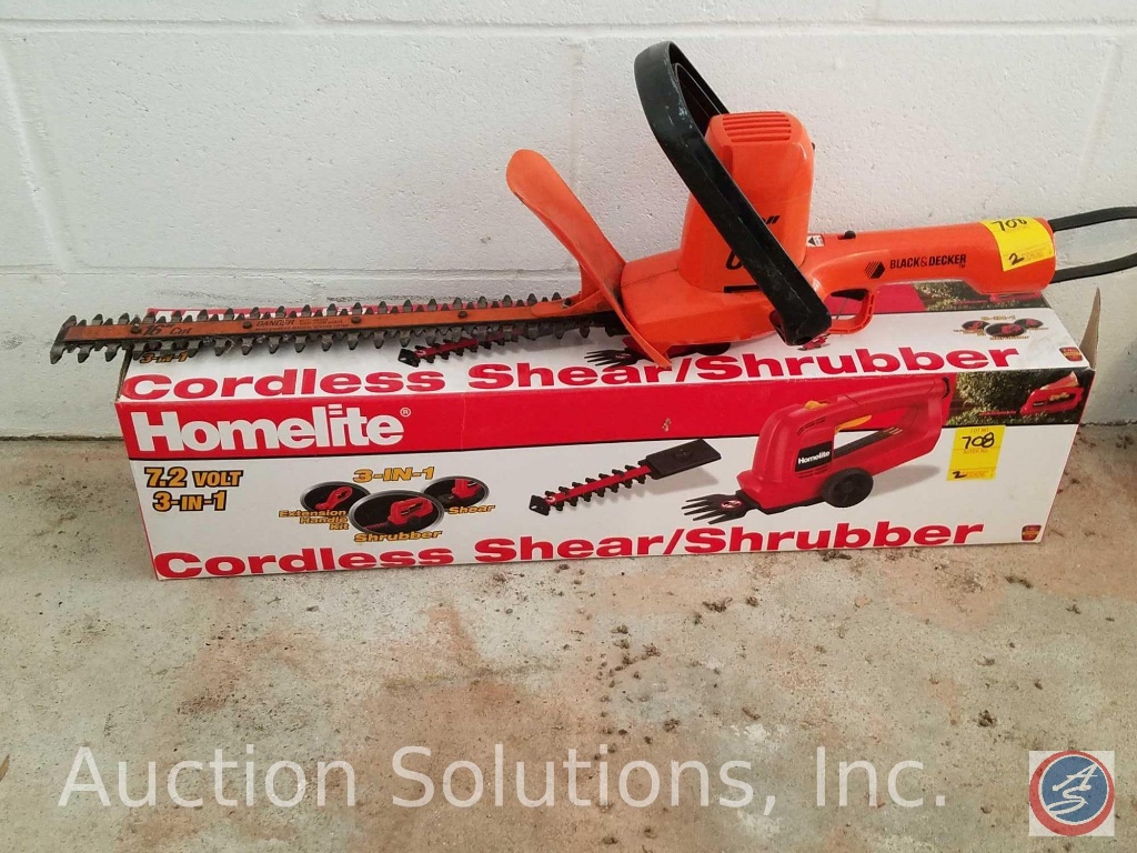 Homelite Model UT44170 7.2 Volt 3 in 1 Cordless Shear/Shrubber in box and Black ...
