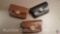 [3] Vintage Leather ammo cases (1 black/2 brown) - each holds 20 small caliber rounds