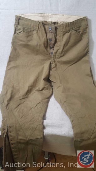Vintage Army Khaki Pant and Helmet Liner