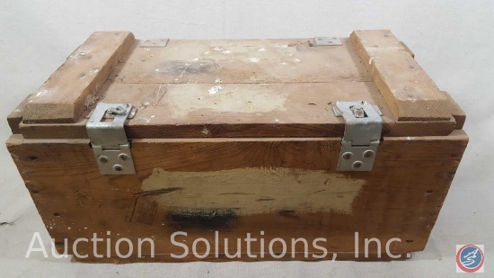 10"x12"x22" Wooden Crate with Metal Hinges and Lid