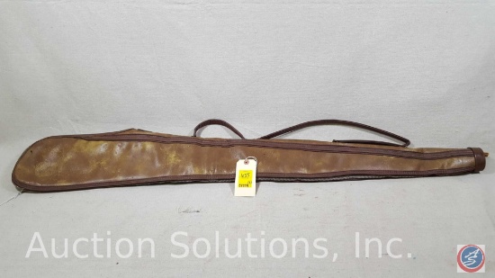 Straight Shooter 880-45 Brown Leather Rifle Case, Vintage Brown Leather Soft Rifle Case with