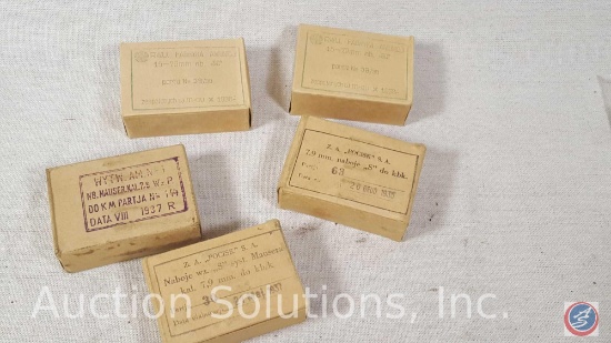 Polish Military pre-WWII Surplus 8mm Mauser Ammo - (5) Boxes dated from 1935-1938 {SOLD 5x THE