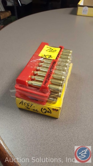 Assorted box 30.06 ammo (20 rounds). (3) 10 round cases of assorted 30.06 ammo (SOLD 2x THE MONEY)