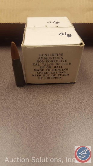 123 grain ball Non-Corrosive Centerfire 7.62x39 HP L.C.B.(20 pieces)(SOLD 2XS THE MONEY)