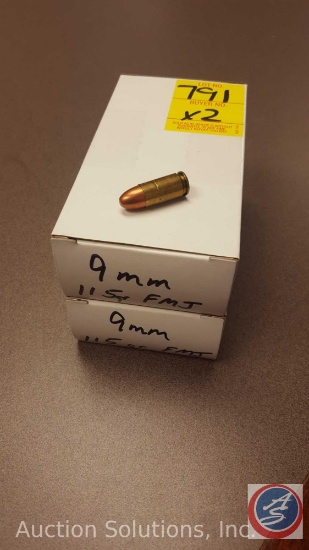 115 grain FMJ 9mm ammo(50 rounds)(SOLD 2XS THE MONEY)