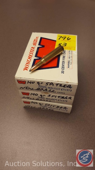 140 grain Spitzer 7mm Mauser(7x57) ammo with new brass(20 rounds)(SOLD 3XS THE MONEY)
