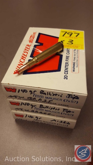 140 grain Ballistics Tip 7mm Mauser(7x57) ammo with new brass(20 rounds)(SOLD 3XS THE MONEY)