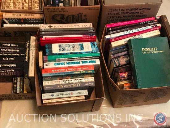 (3) Boxes of books, including Shel Silverstein, Lorna Doone, Mansfield Park,, Middlemarch, and many
