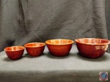 4 piece stoneware bowl set, tea pot