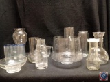 Vase and assorted glassware