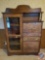 Vintage Display Cabinet/Desk with Glass door, Key, Shelves and Drawers 42 x 62 x 13