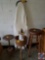 Ironing board, bar stool, basket stand, two tiered side table