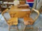 Table and (2) chairs, leaves, and Lybestos Table Pad 67.5 x 42 x 30 plus (2) 12 leaves