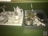 (Contents of shelf) Includes: Winsome Royal Albert Bone China England, Lipper and Mann Creations