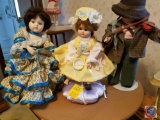 (3) Porcelain dolls, one marked 1992