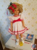 Shirley Temple Porcelain Doll with Original box and extra clothing