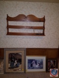 3 tier wooden shelf, Framed Artwork