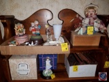 Amish Heritage Collection, Fishing Porcelain Boy, Figurines, Music boxes, hobknob vase, doves on