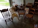(4) mismatched vintage chairs