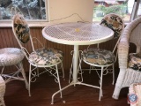 Contents of sun room to include; (2) wicker chairs(35x24x28), (1) child's size wicker chair, wicker