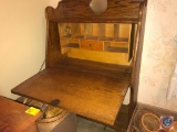 Compact vintage writing desk, with fold down desk