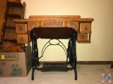 Vintage Sewing Machine Cabinet with Antique Treadle 