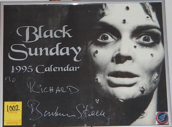 Autograph by "Barbara Steele" on 1995 "BLACK SUNDAY" Calendar COA Located on: inside