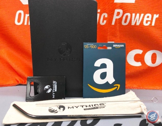 Amazon Gift Card - $100, Journal, Bottle Opener, Aluminum Straw, Straw Cleaner w/ Bag