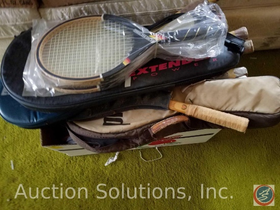 Tennis Rackets Some in Bags, Peewee Tennis Set of Three New the Rest is Used, Brian Emerson Head