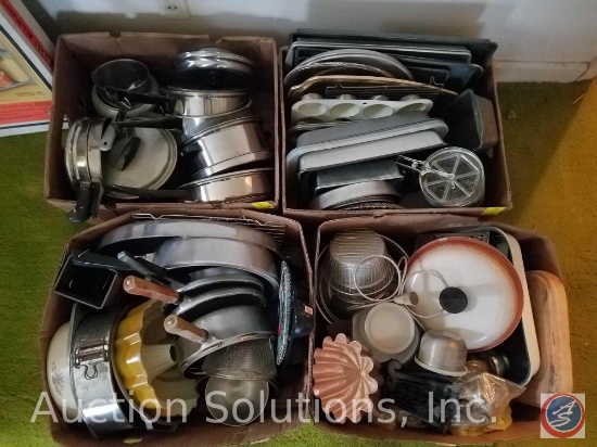Pots, Pans, Bundt Cake Pans, Muffin Tin, Cookie Sheets, Sifter
