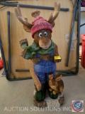 Christmas Moose Statue Figurine